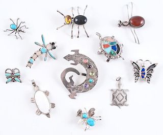 Reptile and Bug Pendants / Pins, from the Estate of Lorraine Abell (New Jersey, 1929-2015)