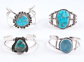 Southwestern Cuff Bracelets with Agate and Turquoise Stones