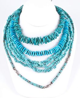 Four Turquoise Necklaces, from Estate of Lorraine Abell (New Jersey, 1929-2015)