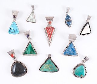 Triangle Shaped Stones Set in Silver, from the Estate of Lorraine Abell (New Jersey, 1929-2015)