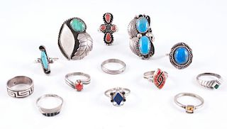 Southwestern Style Rings, Sizes 5-6, from Estate of Lorraine Abell (New Jersey, 1929-2015)