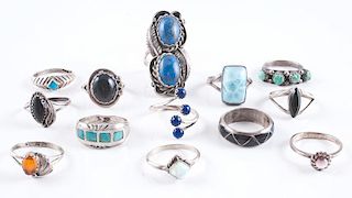 Southwestern Style Rings, Sizes 6-7, from Estate of Lorraine Abell (New Jersey, 1929-2015)