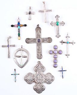 Assorted Silver Cross Pendants, from the Estate of Lorraine Abell (New Jersey, 1929-2015)