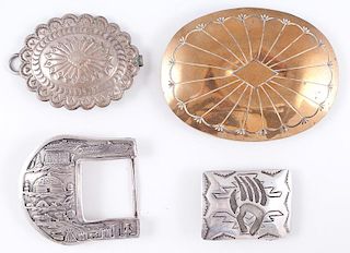 Southwestern Brass and Silver Belt Buckles, from the Estate of Lorraine Abell (New Jersey, 1929-2015)