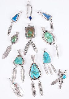 Silver Feather Pendants,  from the Estate of Lorraine Abell (New Jersey, 1929-2015)