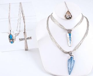 Southwestern Lapis and Silver Pendant Necklaces, from the Estate of Lorraine Abell (New Jersey, 1929-2015)
