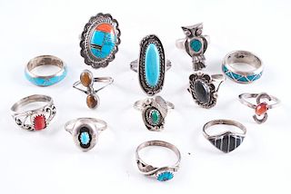 Southwestern Style Rings Sizes 6-7, from Estate of Lorraine Abell (New Jersey, 1929-2015)