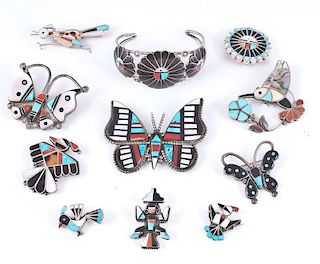Zuni Mosaic Inlay Jewelry Pieces