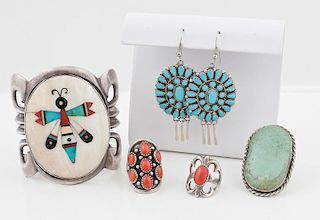 Assortment of Zuni, Navajo, and Southwestern Jewelry
