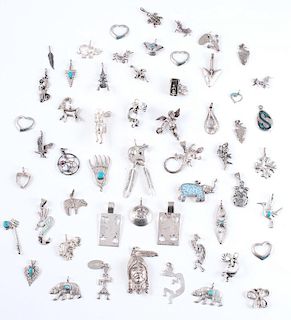 Assorted Southwestern Silver Charms and Small Pendants, from the Estate of Lorraine Abell (New Jersey, 1929-2015)