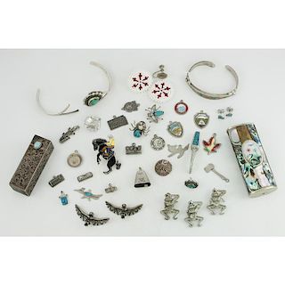 Assorted Southwestern Silver Decorative Items