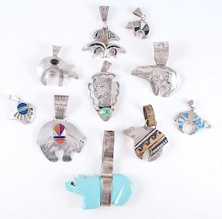 Variety of Bear Pendants, from the Estate of Lorraine Abell (New Jersey, 1929-2015)