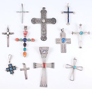 Silver Cross Pendants, from the Estate of Lorraine Abell (New Jersey, 1929-2015)
