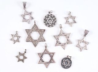 Silver Stars of David Pendants, from the Estate of Lorraine Abell (New Jersey, 1929-2015)