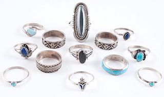 Southwestern Style Rings Sizes 8-9, from Estate of Lorraine Abell (New Jersey, 1929-2015)