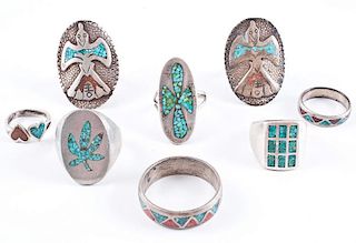 Southwestern Chip Inlaid Rings