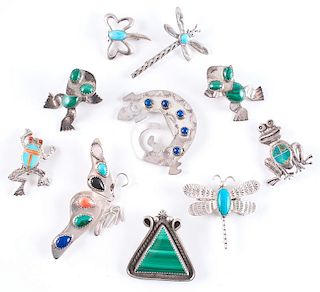 Southwestern and Navajo Silver Pendants / Pins, from the Estate of Lorraine Abell (New Jersey, 1929-2015)