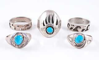 Southwestern Style Rings Sizes 12-14, from Estate of Lorraine Abell (New Jersey, 1929-2015)