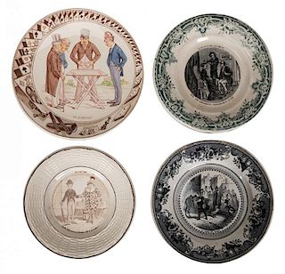 Group of Three Magic—Themed Transfer Printed Porcelain Plates.