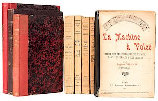 Lot of Eight French and German Volumes on Magic and Gambling.
