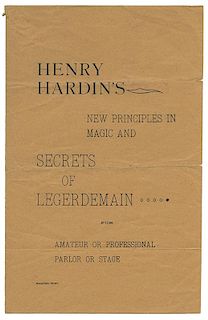 Henry Hardin’s New Principles in Magic and Secrets of Legerdemain.