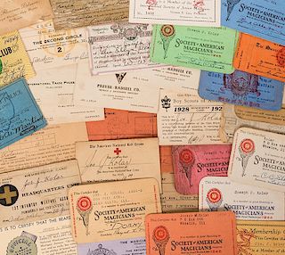 Collection of Over 20 of The Great Kolar’s Magic Membership and Business Cards.