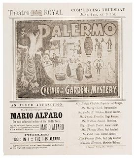 Theatre Royal Palermo—Chefalo Handbill.