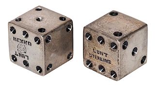 Pair of Sterling Silver Lunt Dice.