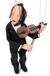 Czech Paganini / Violinist Marionette Figure.
