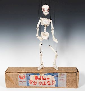 Lot of Four Pelham Marionettes. Skeleton and Mr. and Mrs. MacBoozle.