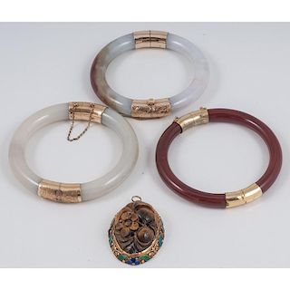 Bangle Bracelets and Pendant