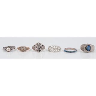 Sterling Silver Rings With and Without Gemstones PLUS 13.87 Dwt