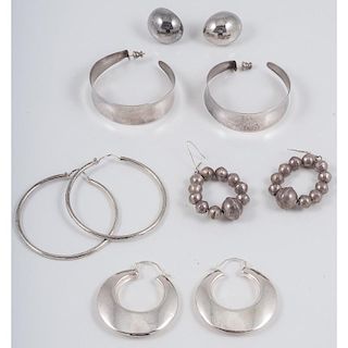 Pierced Earrings in Silver 37.45 dwt.