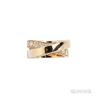 18kt Gold and Diamond Ring, Cartier, set with full-cut diamonds, size 52, no. M21890, French maker's mark, signed.
