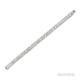 18kt Gold and Diamond Bracelet, Van Cleef & Arpels, composed of three rows of round brilliant-cut diamonds, approx. total wt.