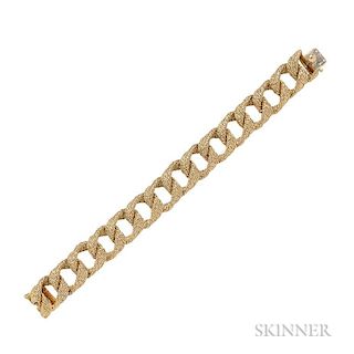 18kt Gold Bracelet, Georges L'Enfant for Tiffany & Co., France, c. 1960s, composed of heavy woven curb links, 70.1 dwt, lg. 7