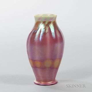 Tiffany Pink Favrile Decorated Vase