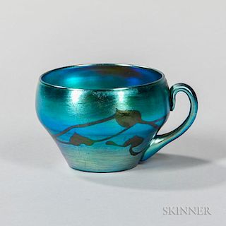 Tiffany Blue Favrile Decorated Cup