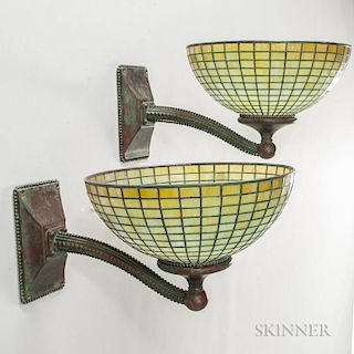Two Art Nouveau Wall Lamps
