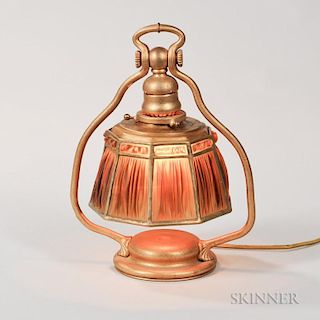 Tiffany Studios Linenfold Table Lamp