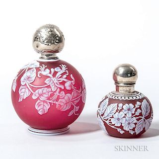 Two English Cameo Glass Perfume Bottles