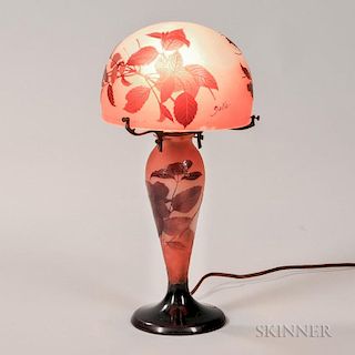 Emile Galle Cameo Glass Table Lamp