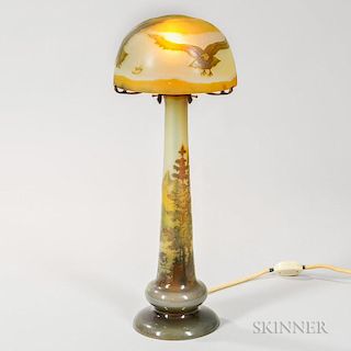 Cameo Glass Eagle Lamp