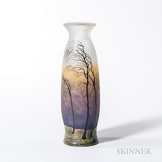 Muller Fres Enameled Vase