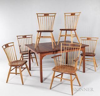 Dining Table with Six Thomas Moser Chairs