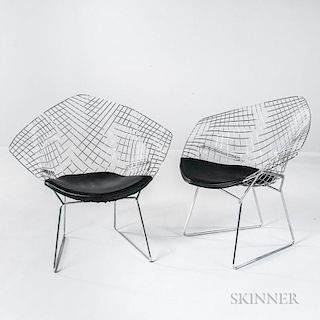 Two Diamond Chairs After Harry Bertoia
