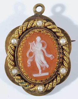 Cameo Mourning Brooch/Pendant