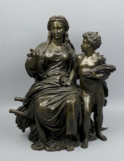 Jean Jules Salmson (French, 1823-1902) Bronze "Harvesters"