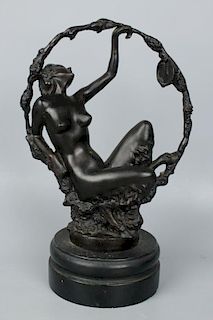Georges Omerth (French, 1895-1925) Bronze "Faun Woman"