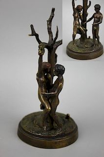 Franz Bergman mechanical erotic Bronze "Adam & Eva"